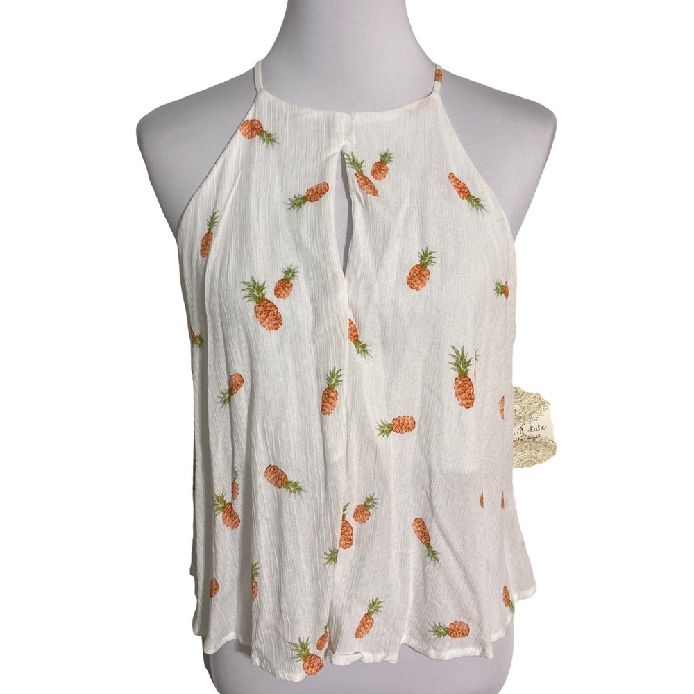 Altar'd State White Pineapple Tank Top